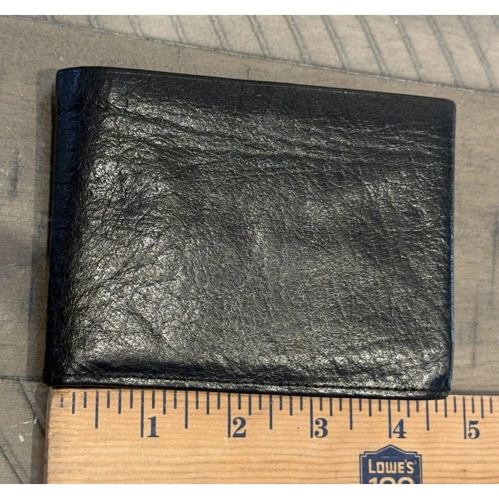 Rolfs mens leather wallet USA Black Billfold Buffalo Calf Bifold